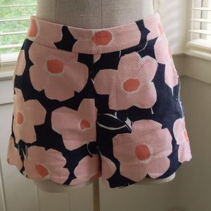 Anthropologie cotton shorts with pink flowers